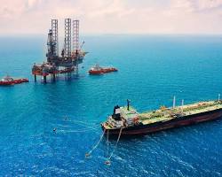 Image of oil rig or a tanker ship