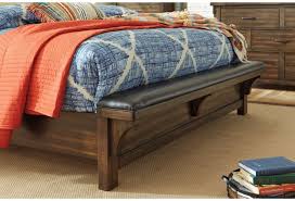 Keep in mind a bench or stool at the end of your bed should be shorter than your bed or footboard. Ashley Signature Design Lakeleigh B718 157 96 154 Queen Panel Bed With Footboard Bench Dunk Bright Furniture Platform Beds Low Profile Beds