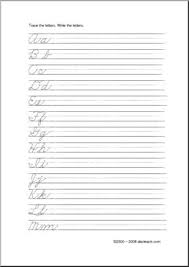 Each printable worksheet teaches students how to write the upper and lowercase version of each letter in the alphabet. Handwriting Practice Cursive Letters Zb Style Font Abcteach