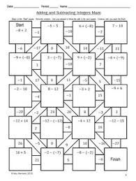 Add subtract multiply and divide the positive and negative numbers to get an ample understanding of integers. Adding And Subtracting Integers 4 By 5 Maze Adding And Subtracting Integers Integers Subtracting Integers