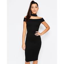 Missguided Choker Detail Bardot Dress Fashion Short Mini Dress Bodycon Cocktail Dress