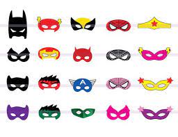Can you believe that a footprint from your little one is used to create the body, while the handprint is used to create the cape? Instand Download 20 Superhero Masks Cutout Birthday Party By Pishpesh2 Avengers Batman Also In Stor Superhero Masks Superhero Crafts Superhero Mask Template
