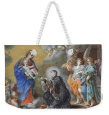 Madonna And Child Appearing To Saint Women's V-Neck by Veronica Stern