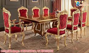 The fabric features a gorgeous unique pattern that blends well with any dining decor. Royal Solid Wood Carving Dining Table Set Wedding Stages