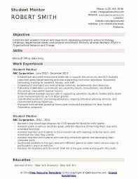This one's got the right balance between creativity. Student Mentor Resume Samples Qwikresume