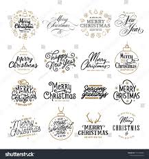 Merry Christmas And Happy New Year Typography Collection Holiday Related Lettering Templat New Year Typography Happy New Year Typography Happy New Year Letter