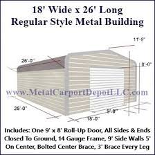18 X 26 Metal Building Regular Roof Barn Style Metal Carport Depot