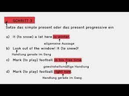 Man benötigt nur die person, die handelt, dann je nach person am, are oder is. Simple Present Present Progressive Learnattack
