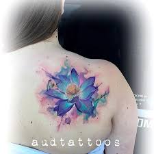 Watercolor lotus flower tattoo by banul easy flower crafts that anyone can do arts and crafts can be. Watercolor Lotus Flower Tattoo On Girl Right Back Shoulder