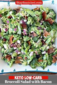 Easy Keto Low Carb Broccoli Salad With Bacon Is A Healthy And Creamy Recipe Loaded With A Handful Broccoli Salad Bacon Low Carb Broccoli Salad Broccoli Salad