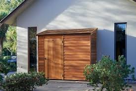 Leaning shed, lean to shed, shed against fence, shed. Cedar Woodridge Sheds And Shelters