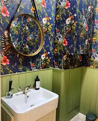 Green Is The Colour Of Growth Harmony And Balance From Deep Emerald To Soothing Sage Adorning Your Wa Small Bathroom Wallpaper Bathroom Wallpaper Green Tile