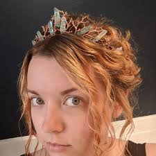 The URSULA Diadem. Branch Twig Coral Crystal Quartz Woodland Crown Tiara