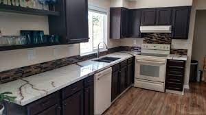 Here S Some Kitchen Inspiration White And Brown Epoxy Marble Countertop Kitchen Countertops White Cabinets Kitchen Ceiling Design Kitchen Remodel Countertops