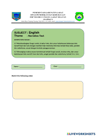 Contextual translation of mematuhi peraturan jalan raya into english. Narrative Text Interactive Worksheet For Ix