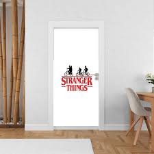 Stranger things season 4 textless poster a4 a3 a2 a1 cinema movie large format #. Sticker Porte Stranger Things By Bike Poster Decoration