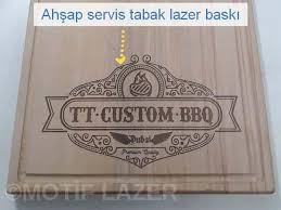 V bıçak ile resim işleme. Ahsap Uzerine Lazer Baski Motif Lazer