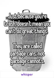 Funny trash can quotes | & replace it with pleasure. Just Because You Re Trash Doesn T Mean You Can T Do Great Things They Are Called Garbage Cans Not Garbage Can Garbage Quotes Whisper Quotes Mean Comebacks