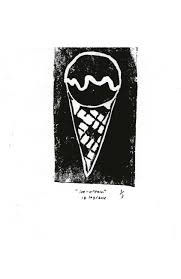 Black And White Ice Cream Black White Ice Cream Lino Print Met Afbeeldingen Gom