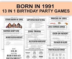 The answers are also included for this trivia game that will be sure to challenge even the true christmas fans. 1991 Price Is Right Born In 1991 30th Birthday Party Games Printable Set Name The Celebrity Yonger Or Older 30th Birthday Trivia Games Paper Party Supplies Party Favors Games Dalasmaker Se