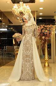 Pinar Sems Tilsim Abiye Ekru Islamic Dress Muslim Dress Muslim Wedding Dresses