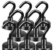 Neodymium Magnets MIN CI 4PCS Magnetic Hooks, 36mm Extra Strong Magnets  70lbs (32kg), N52 Black Magnet Hooks Heavy Duty, Rare Earth Magnets  Neodymium ...