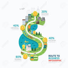 Infographic Business Money Dollar Shape Template Design Route Royalty Free Cliparts Vectors And Stock Il Business Infographic Infographic Web Layout Design