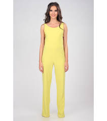 Жълт дамски гащеризон с гол гръб - 674954 - Fashion Supreme.co.uk