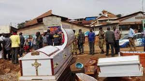 The founder is jesus christ! Police Stranded As Angry Traders Dump 37 Coffins At The Synagogue Church Of All Nations Photo Ibabanaija