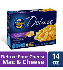 We're making over the ultimate comfort food, macaroni and cheese, in every way possible — bacon, lobster, avocado, and every kind of speciality cheese you can imagine. Kraft Deluxe Four Cheese Mac And Cheese Dinner 14 Oz Box