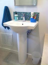 Kohler Veer Vitreous China Pedestal Combo Bathroom Sink In White With Overflow Drain K 5265 8 0 The Home Depot Small Bathroom Sinks Pedestal Sink Bathroom Backsplash Bathroom Sink