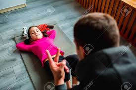 The war has decimated the economy, destroying livelihoods so that people can no longer afford food to feed their families or fuel to travel to seek work or medical care. Young Father And His Cute Little Daughter Have Abs Workout At Stock Photo Picture And Royalty Free Image Image 144648015