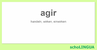 Le verbe bénir accepte deux formes au participe passé: Agir Konjugation Des Verbs Agir Scholingua