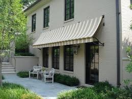 Residential Slope Style Fabric Awning House Awnings Brick House Front Door Colors Door Awnings