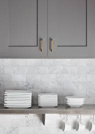 Continue to 3 of 21 below. Charcoal Gray Kitchen Cabinets With Marble Subway Tiles Transitional Kitchen