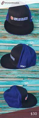 Suzuki Flex Fit Hat Size Small Medium In 2021 Flex Fit Hats Fitted Hats Black Snapback Hats