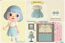 Acnh Blue Skirt Vintage Cute Kawaii Qr Code Animal Crossing Funny New Animal Crossing Animal Crossing