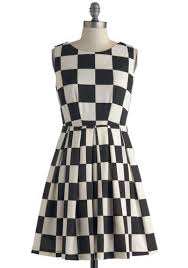 Room And Checkerboard Dress Black White Checkered Gingham Pleats Pockets Party A Line Sleeveless Scoop Retro Vintage Dresses Dresses Clothes