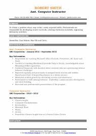 A professional resume summary is the most effective way to start a resume because it gets straight to the point. Computer Instructor Resume Samples Qwikresume