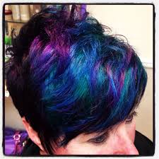 If I Were Brave Peacock Coloring On Short Hair Short Hair Color Short Hair Styles Hair
