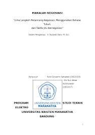 Setelah memiliki proposal yang baik, bagaimana cara untuk negosiasi dengan pihak sponsor ? Makalah Langkah Langkah Cara Merancang Negosiasi Menggunakan Bahasa Tubuh Docsity