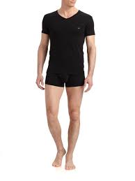 Shop Emporio Armani Stretch Cotton V Neck T Shirt Saks Fifth Avenue
