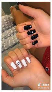 Black And White Nails Black And White Nails Blackandwhitenails Acrylic Nails Coffin Short Gel Nails Short Acrylic Nails
