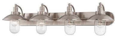 And are available in eight different sub categories of nautical light fixtures. Minka Lavery Downtown Edison 4 Light Bathroom Vanity Light In Brushed Nickel Traditional Bathroom Vanity Lighting By Mylightingsource Houzz
