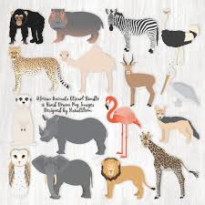 African Animal Clipart Wildlife From Africa 16 Png Safari Etsy Animal Clipart African Animals Animal Illustration