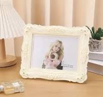 1pc 4&*;x6&*; Rose Border Resin Photo Frame | Art * Varnished End, Ideal  for Wedding, Family, Birthday Photos, Home Decor