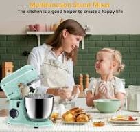 Ailessom New Stand Mixer,6.5-QT 10-Speed Tilt-Head Kitchen Electric Mixer  with Bowl, Dough Hook, Beater, Whisk for Most Home Cooks,(Agave Green）