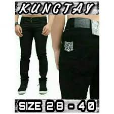 Jeans Size 35 36 37 38 Big Jumbo Skinny Pensil Denim Celana Pria Panjang Bio Blitz On Model Hitam Blue Black Navy Warna Fashion B Black Jeans Fashion Pants