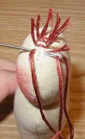 Strong thread for i want to tell you how to satin stitch a brooch with a white rabbit. Crafty Avenue S School House Add Floss Hair To Your Doll Rag Doll Hair Doll Crafts Doll Hair