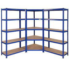 Vonhaus 5 Tier Heavy Duty Steel Mdf Corner Racking Shelving Unit 5 Shelving Garage Shelving Shelving Unit